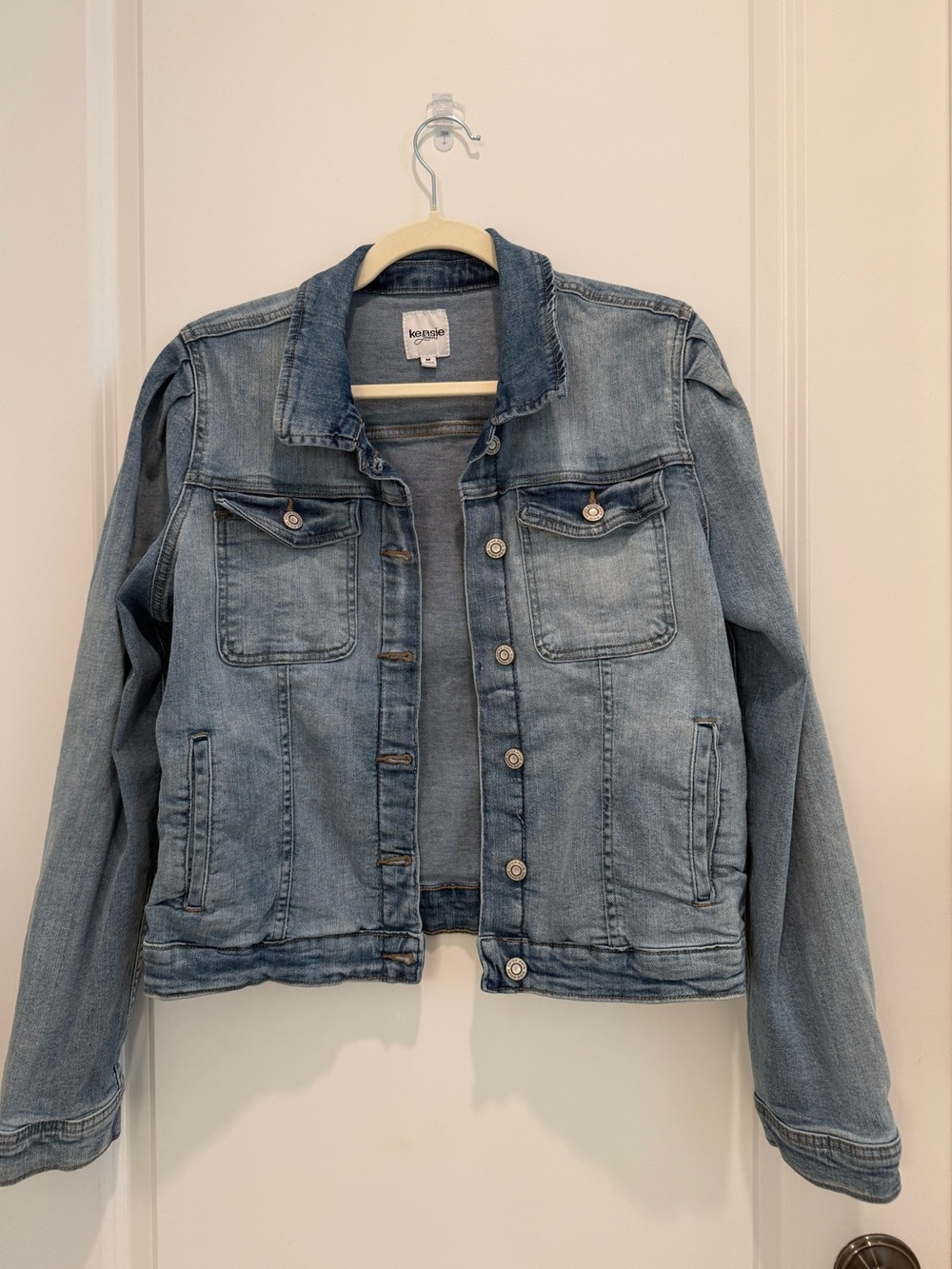 Kensie Jeans Light Blue Denim Jacket - Classic Women's Jean Jacket